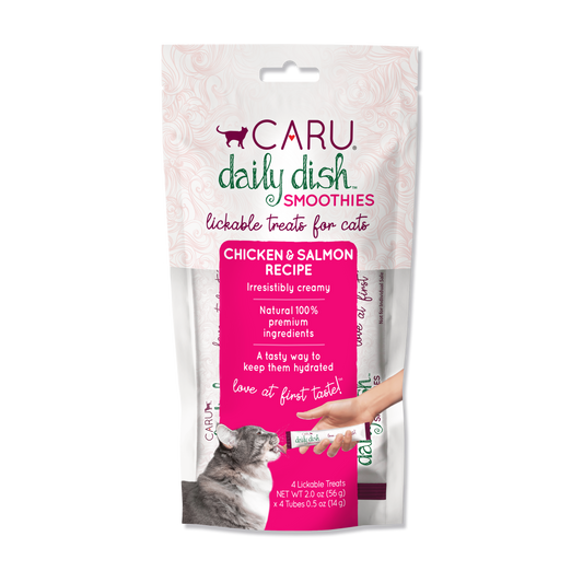 Caru chats - Smoothies poulet et saumon - 4 tubes de 0.5oz(14g)